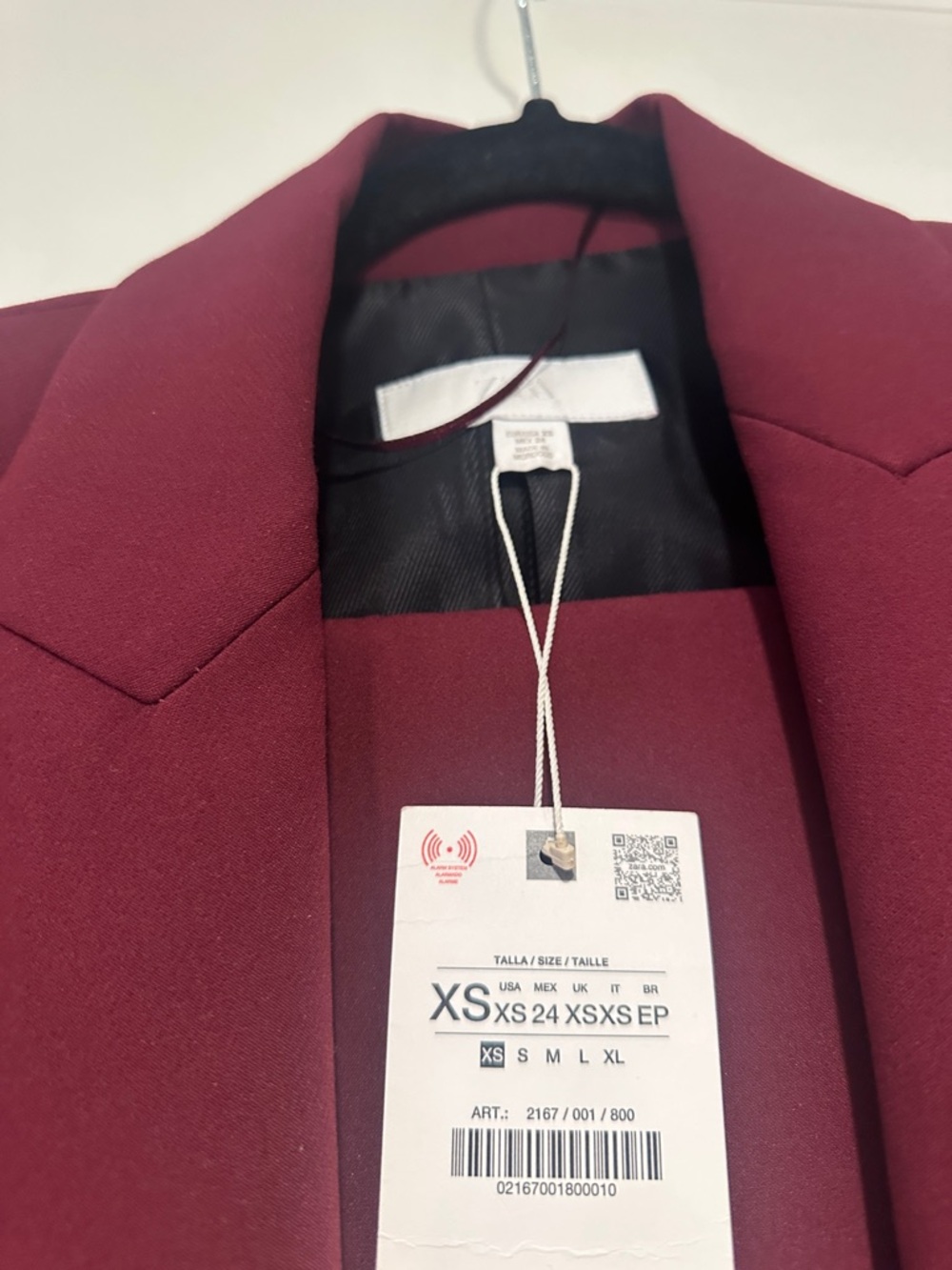 Zara feather cuff blazer XS and pants S set in burgundy - Picture 6 of 12